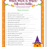 Printable Which Witch Is Which Halloween Riddles Pumpkin Halloween
