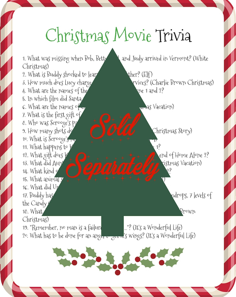 Printable White Christmas Movie Trivia Christmas Party Game Etsy