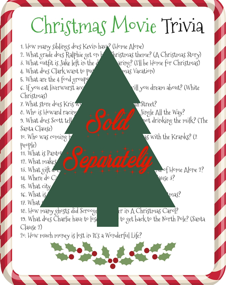 Printable White Christmas Movie Trivia Christmas Party Game Etsy