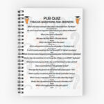 Pub Quiz Design With 16 Questions And Answers Spiral Notebook By