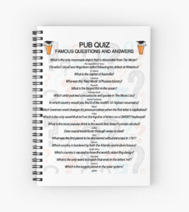 Pub Quiz Design With 16 Questions And Answers Spiral Notebook By