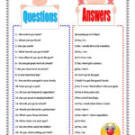 QUESTIONS AND ANSWERS Worksheet Free ESL Printable Worksheets Made By