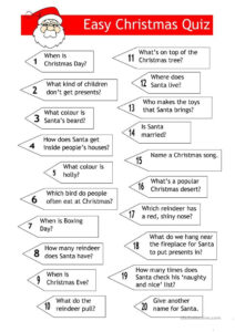 Quiz Easy Xmas Quiz Christmas Quiz Christmas Worksheets Christmas