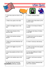 Quiz USA Trivia Map Quiz Quiz Kids Worksheets Printables