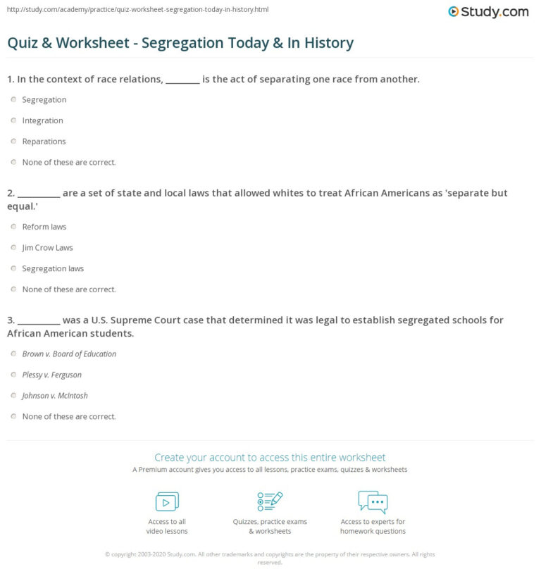 Quiz Worksheet Segregation Today In History Study Trivia Questions And Answer quiz-worksheet-segregation-today-in-history-study-trivia-questions-and-answer