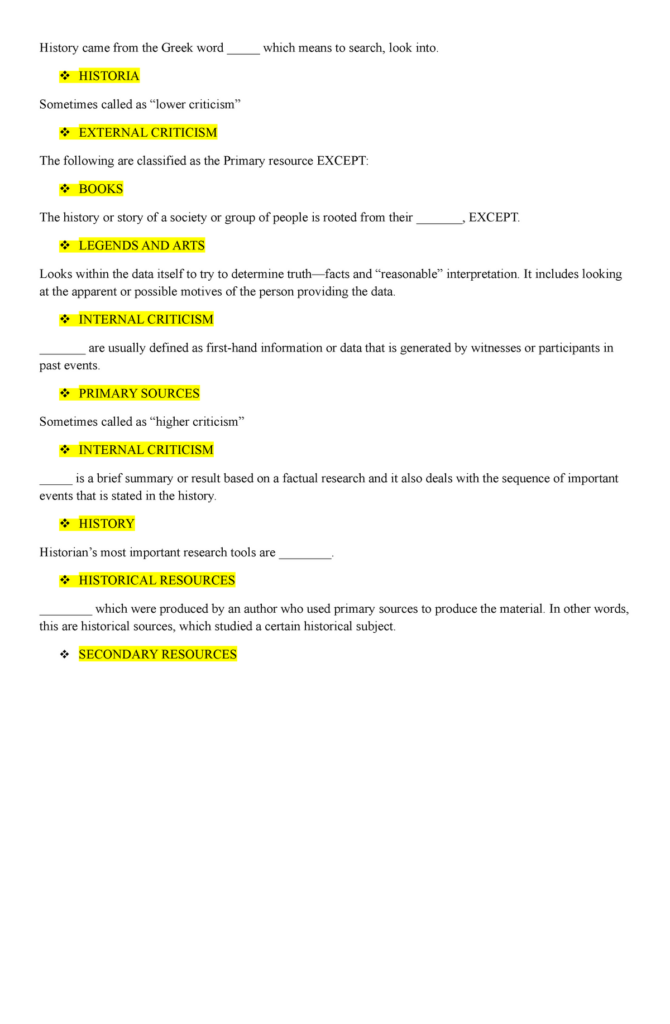 Readings In Philippine History Quiz 1 Studocu Trivia Questions And Answer