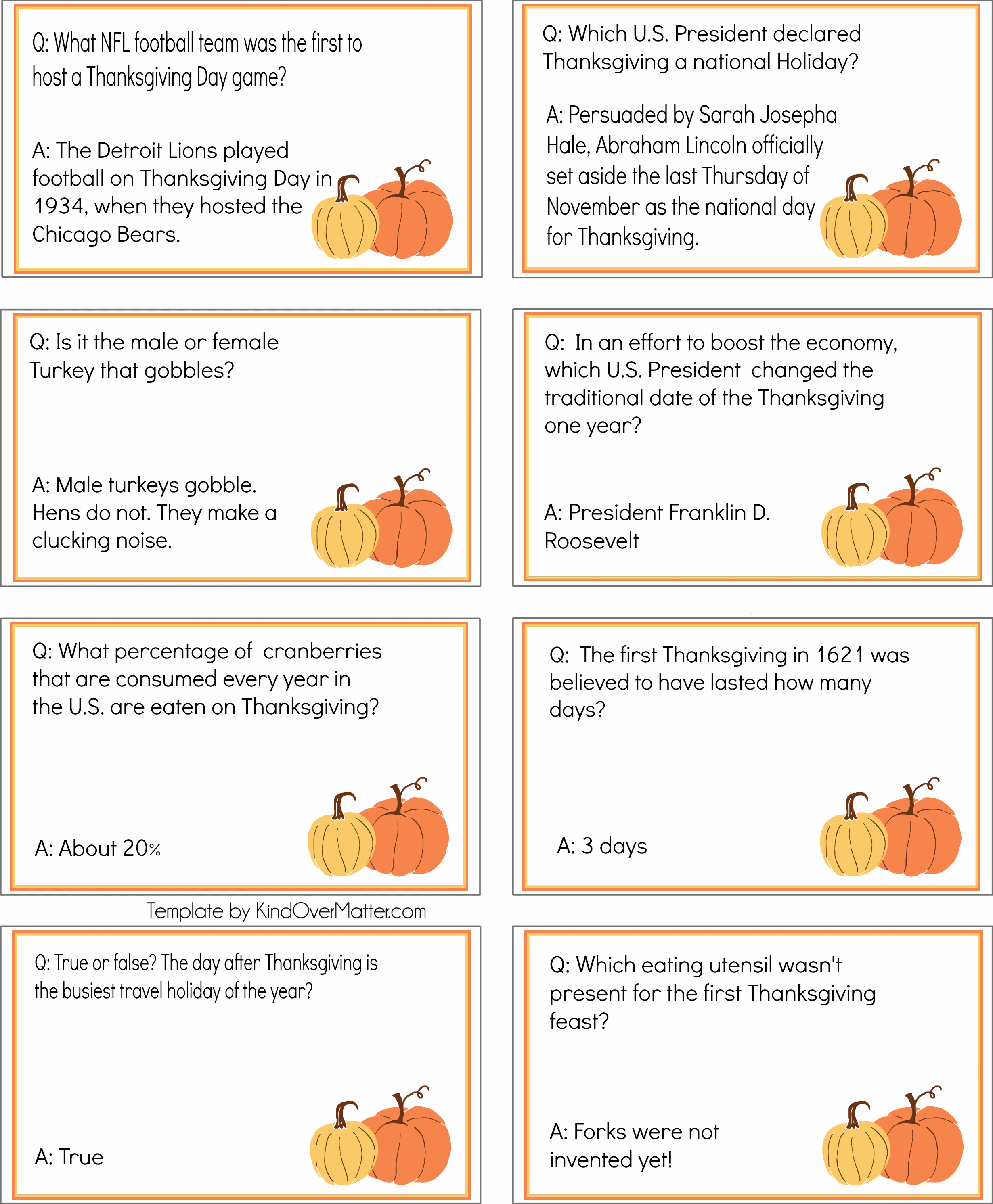Thanksgiving Questions