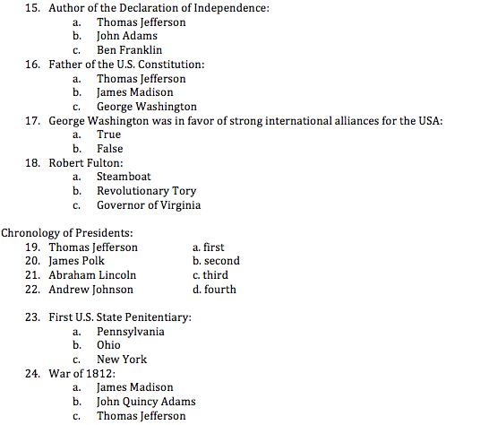 Solved American History Questions I Have Some Of The Answ Chegg