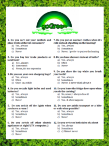 SPEAKING Quiz How Green Are You