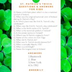 St Patrick S Trivia Questions Answers For Kids In 2021 Trivia