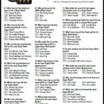 Super Bowl Trivia Multiple Choice Printable Game Updated Jan 2020