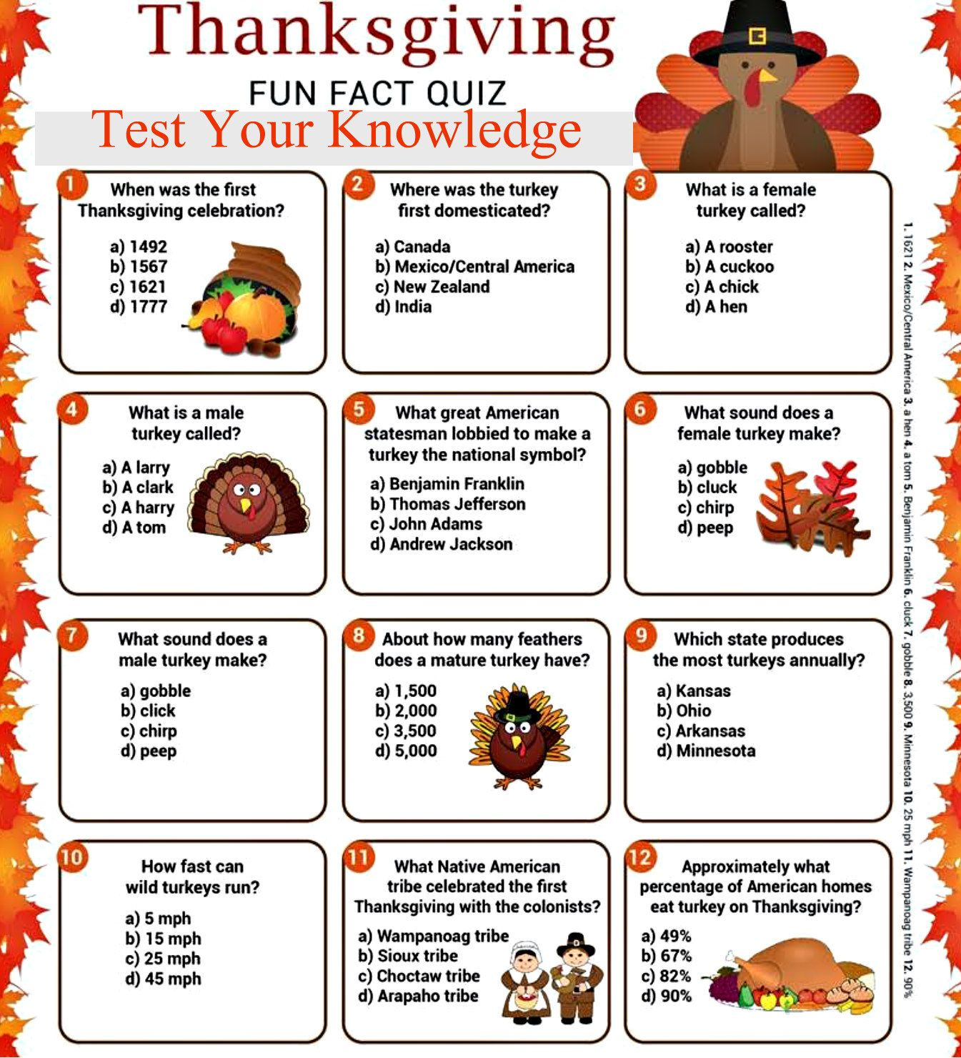 Thanksgiving 2020 Quiz