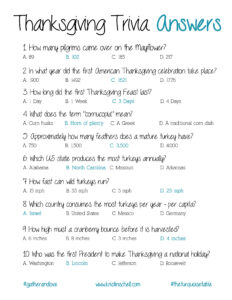 Thanksgiving Quiz Answers The Turquoise Table