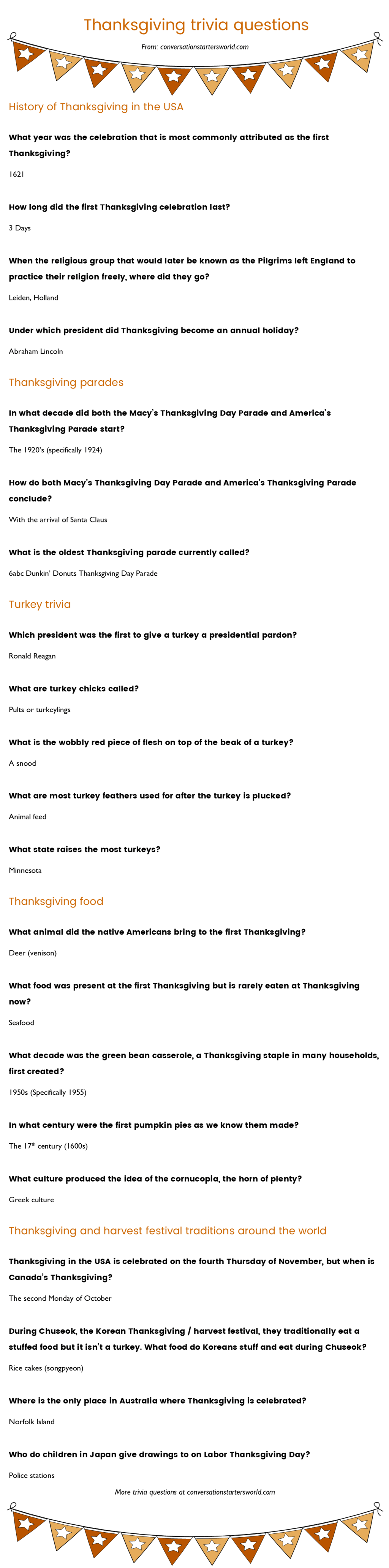 Thanksgiving Trivia Questions And Answers Image Thanksgiving Facts