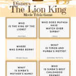 The Lion King Movie Trivia Quiz FREE PRINTABLE The Life Of Spicers