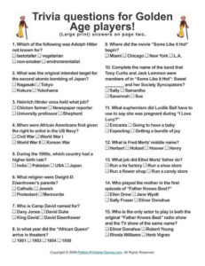 Top Secret Lab Trivia For Seniors Trivia Questions And Answers