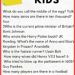 Trivia For Kids 100 Fun Questions Kids Questions Trivia Questions