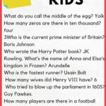 Trivia For Kids 100 Fun Questions Trivia Questions And Answers Fun