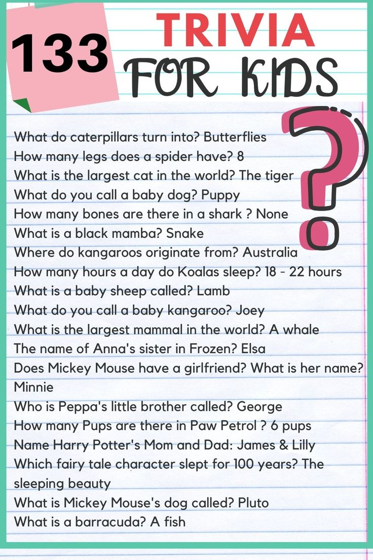 Simple Trivia Questions And Answers For Kids