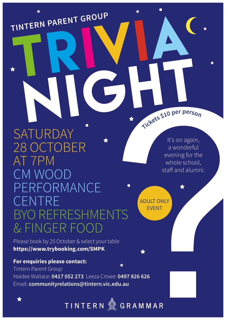 Trivia Night Poster Tintern Aspectus