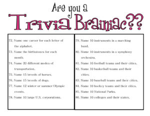 Trivia Questions For 5th Graders With Answers Free Printable