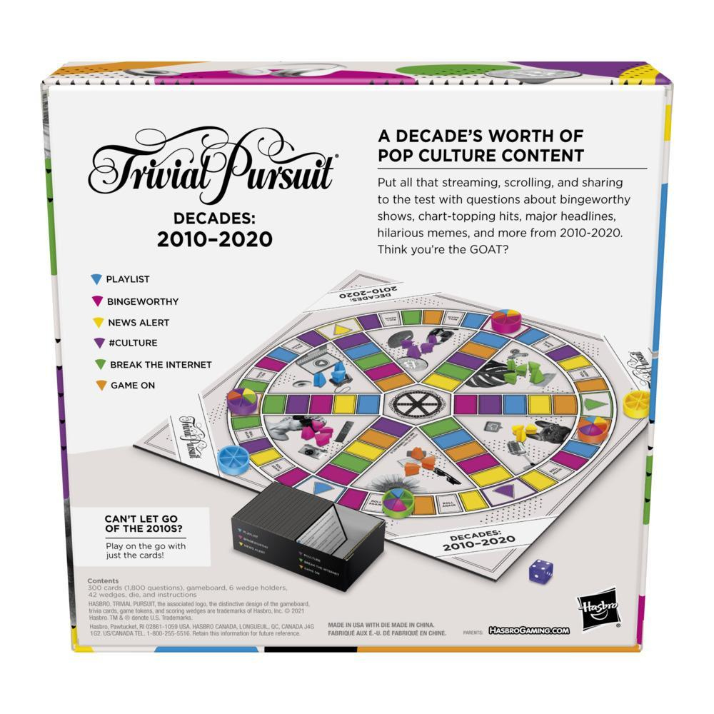 Trivial Pursuit Decades 2010 To 2020 Board Game For Adults And Teens 