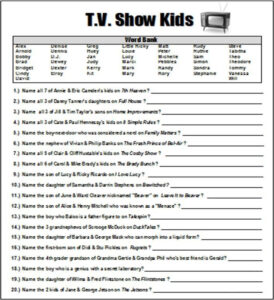 TV Show Kids Trivia Baby Shower Game Word Document I Made To Print