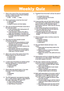 Weekly Quiz Classroom Solutions