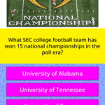 What SEC College Football Team Has Trivia Questions QuizzClub