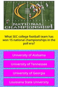 What SEC College Football Team Has Trivia Questions QuizzClub