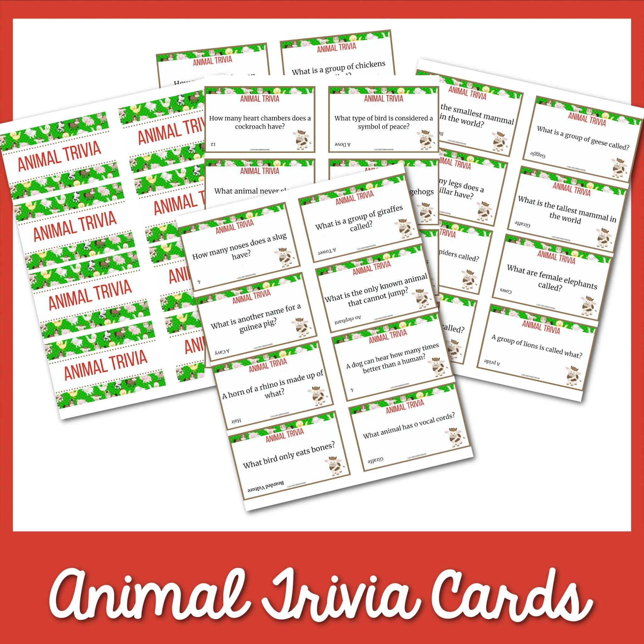 104 Animal Trivia Questions Printable 104 Animal Trivia Questions Printable