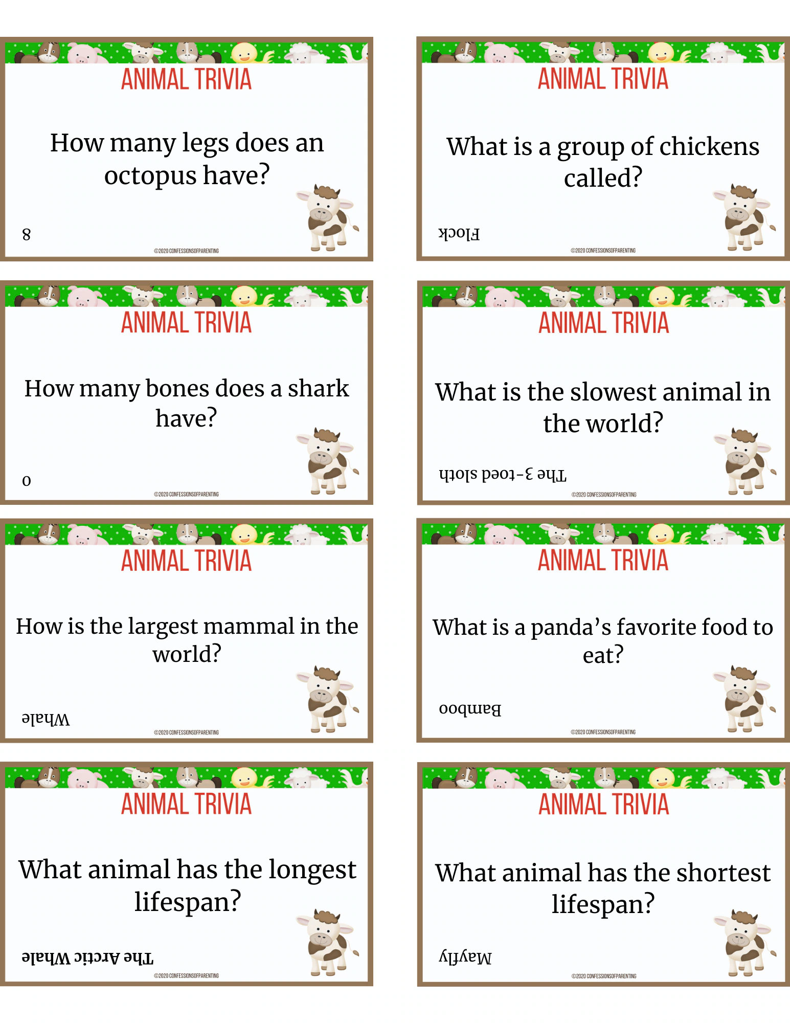104 Animal Trivia Questions Printable 104 Animal Trivia Questions Printable
