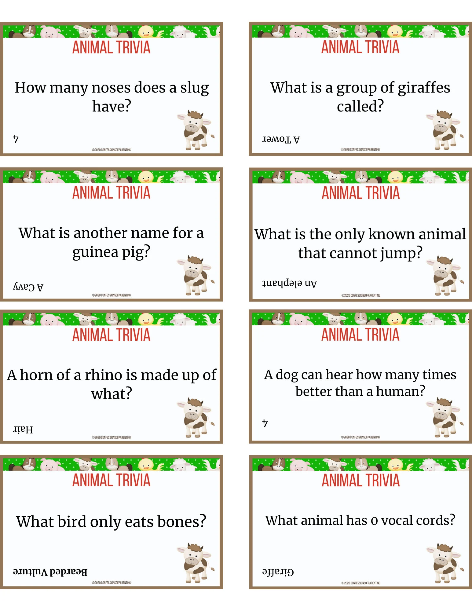 104 Animal Trivia Questions Printable 104 Animal Trivia Questions Printable