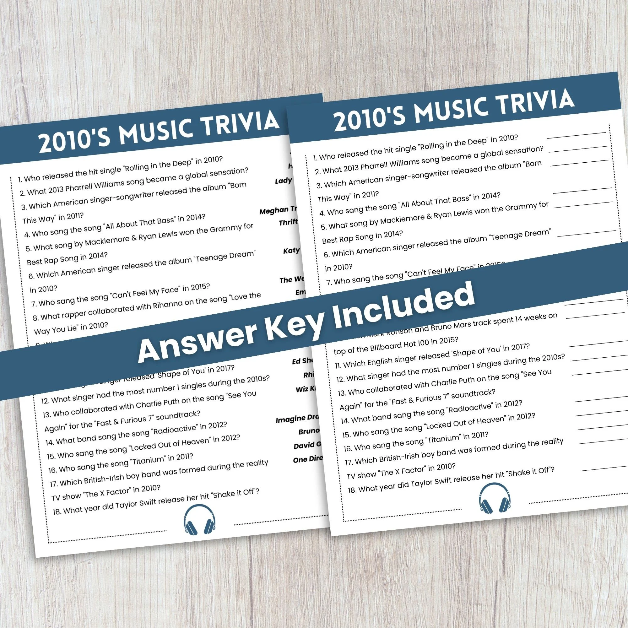 2010s Music Trivia Game 2010s Party Game 2010s Music Trivia Game 2010s Party Game