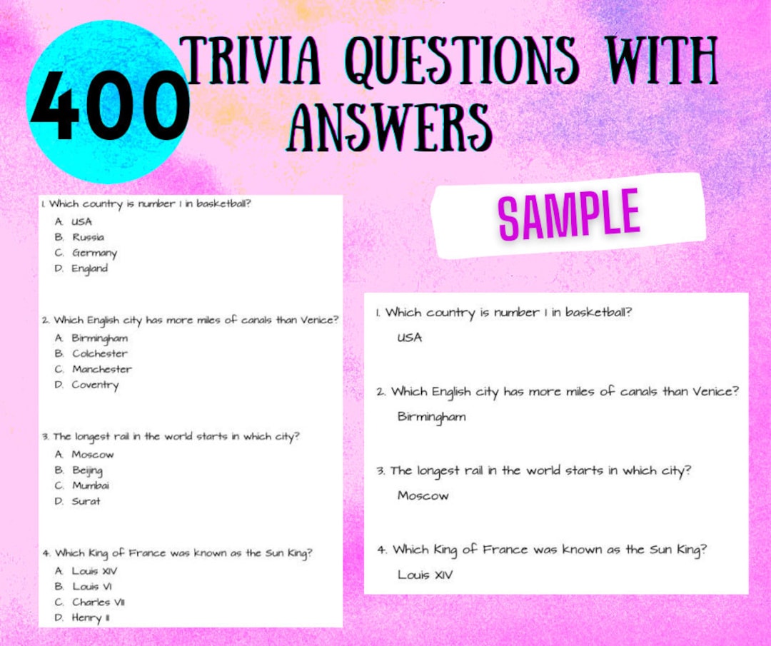 400 Trivia Quiz Questions And Answers