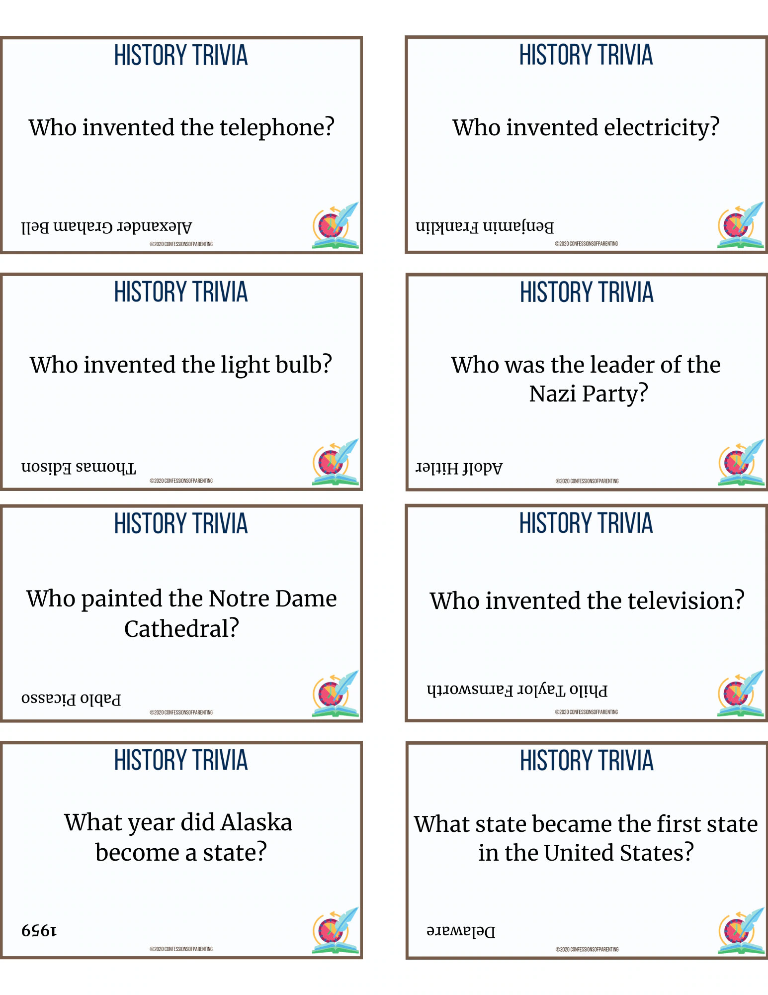 50 History Trivia Questions Printable