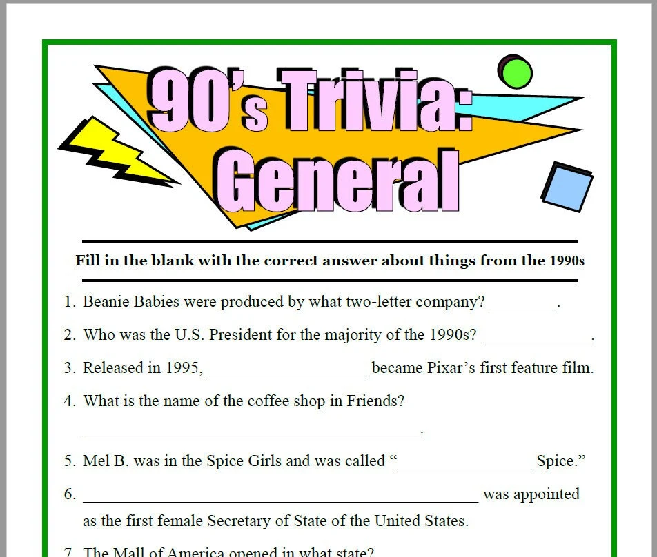 90s Trivia Game Movies Sports Cartoons 90s Trivia Game Movies Sports Cartoons