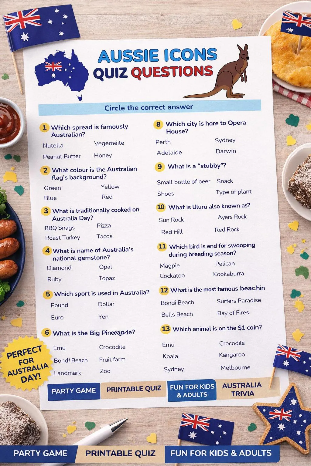 Aussie Icons Trivia Australia Day