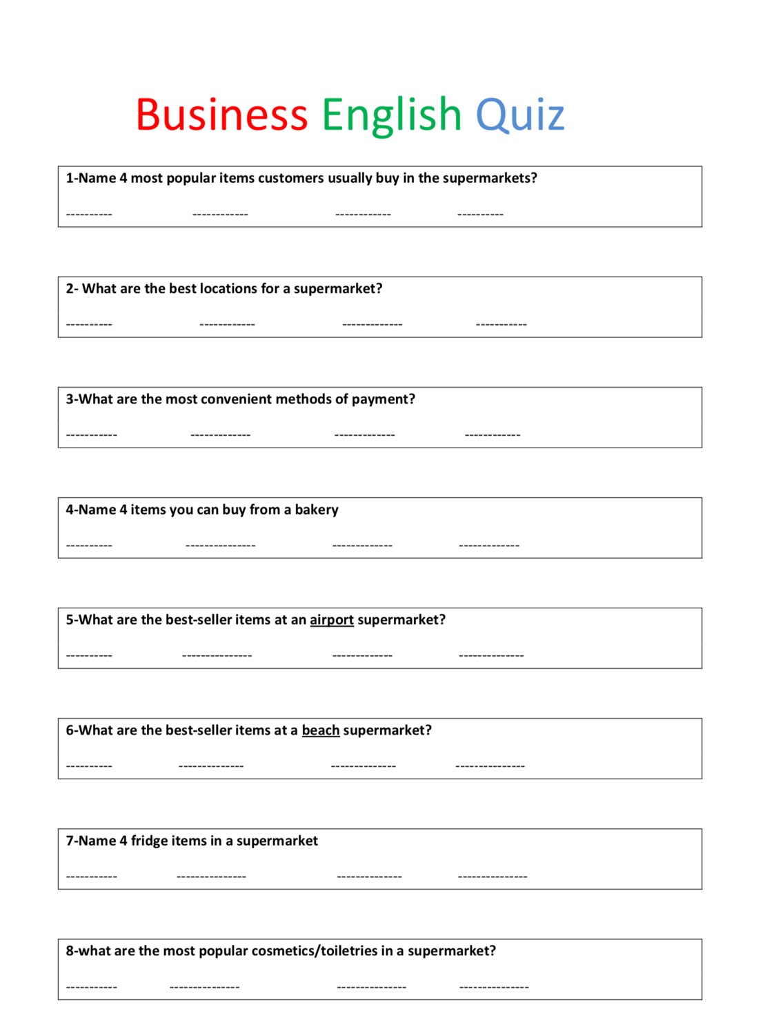 Business Quiz