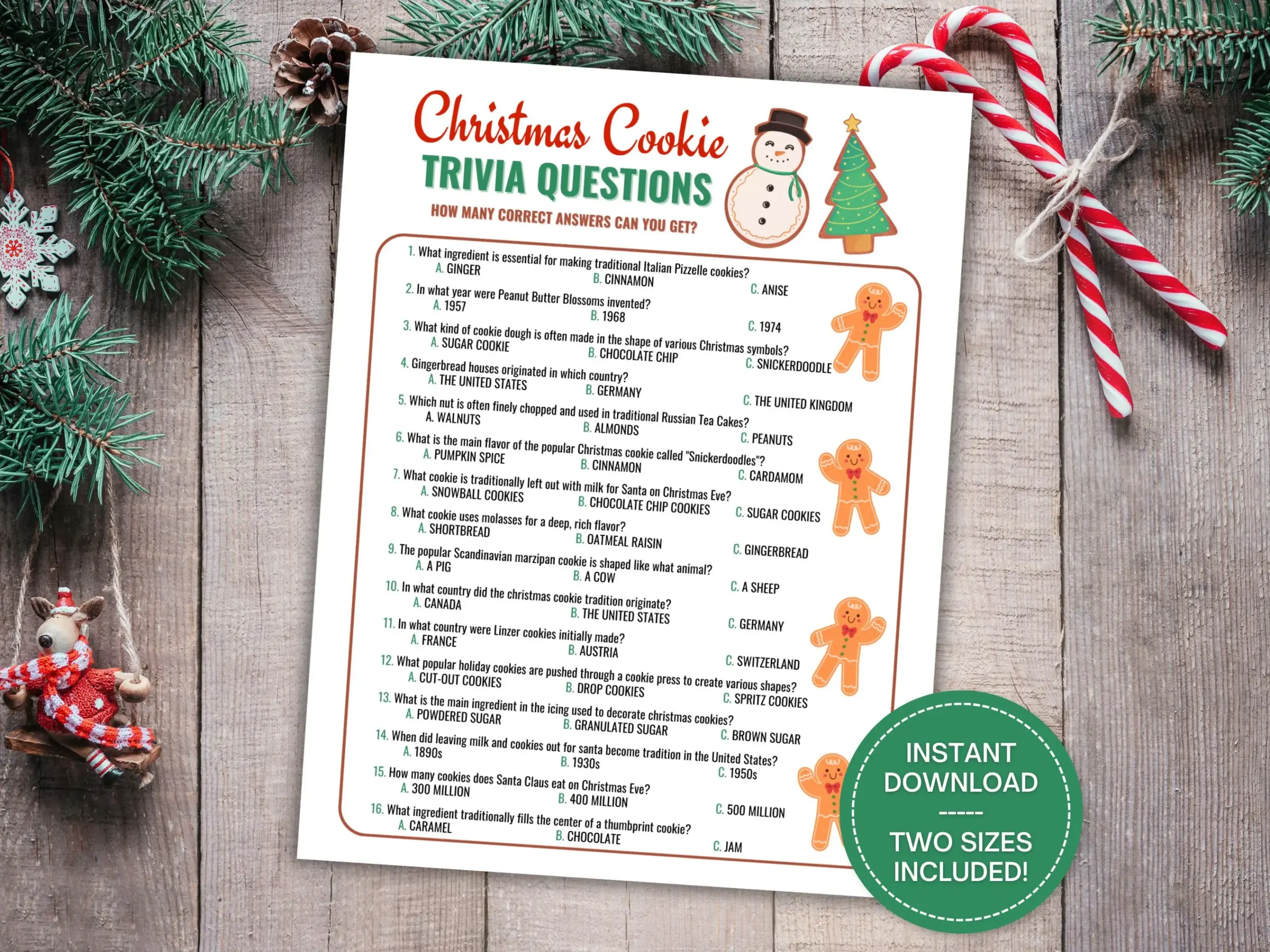 Christmas Cookie Trivia Game Cookie