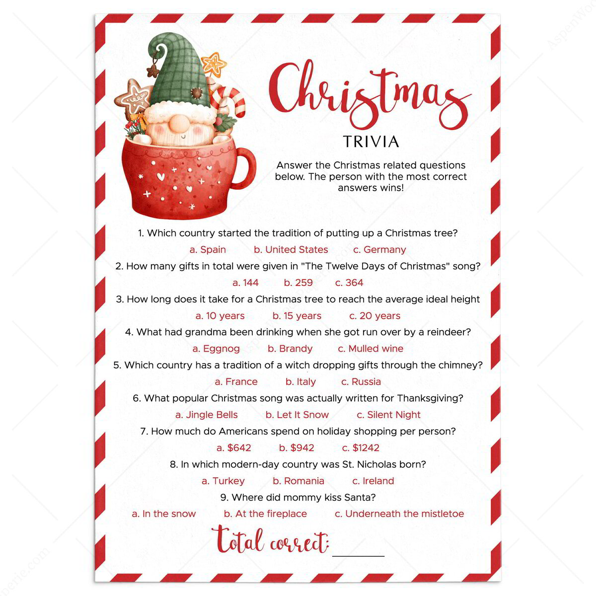 Christmas Trivia Questions And Answers Printable Game Christmas Trivia Questions And Answers Printable Game