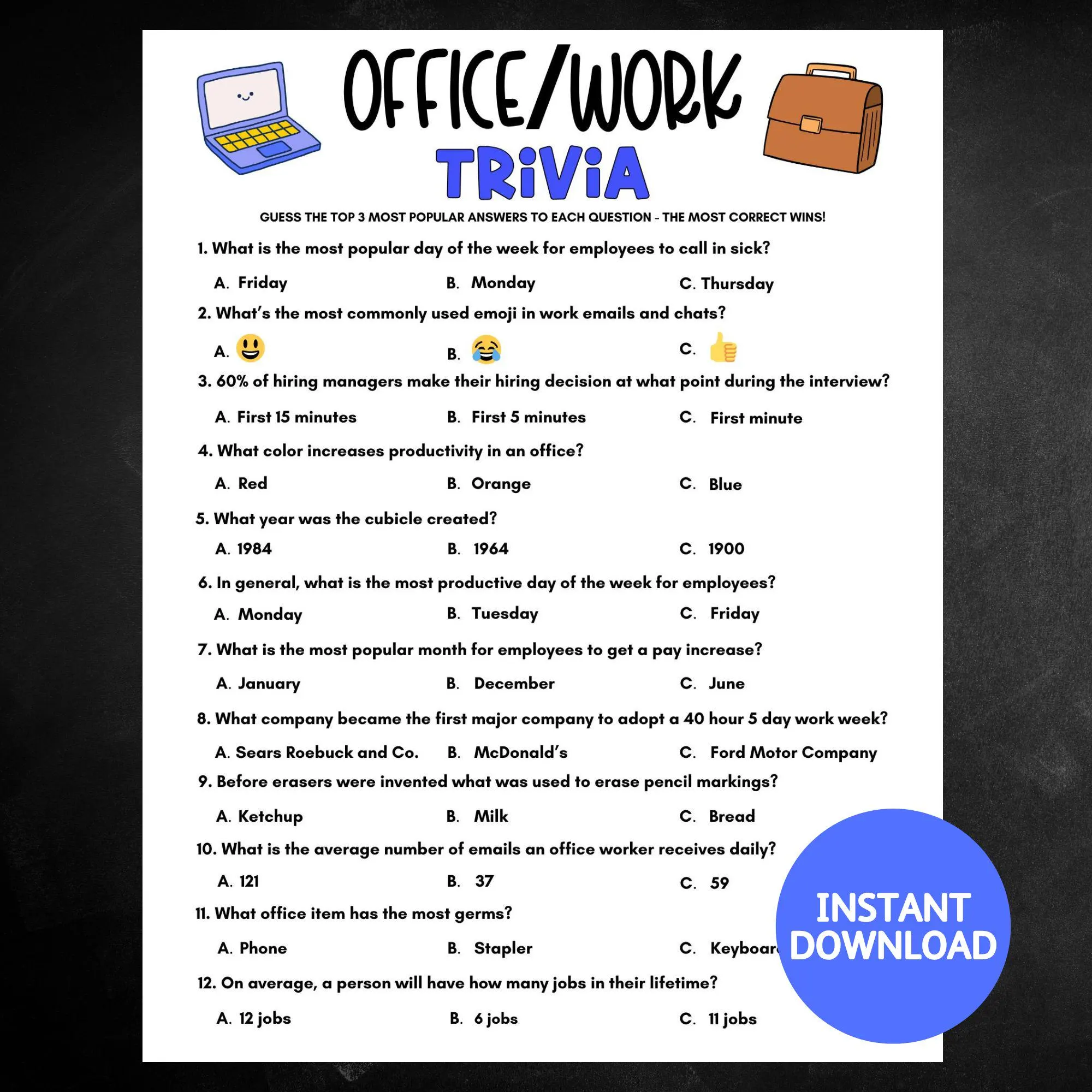 Employee Ice Breaker Game Printable