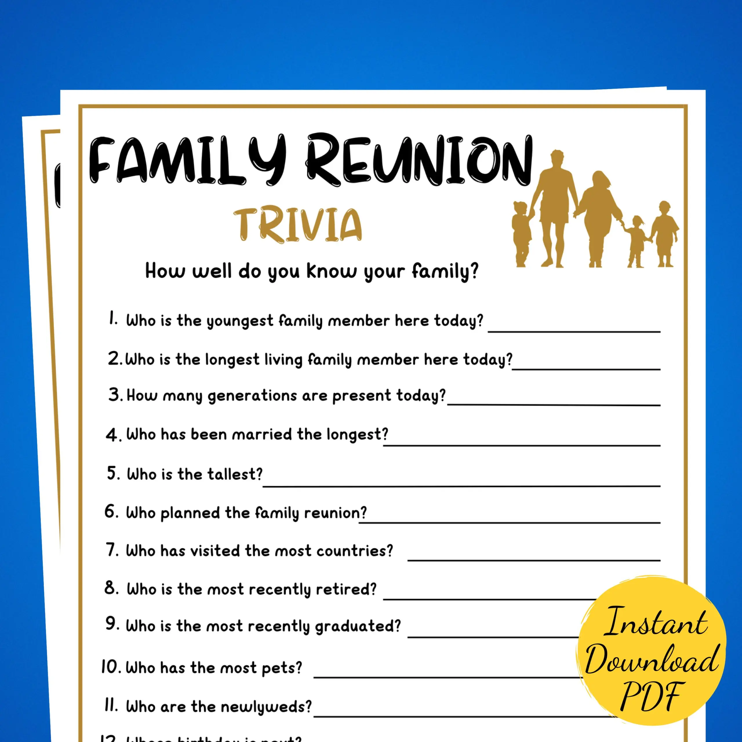 Family Reunion Trivia Game How Well Do Family Reunion Trivia Game How Well Do