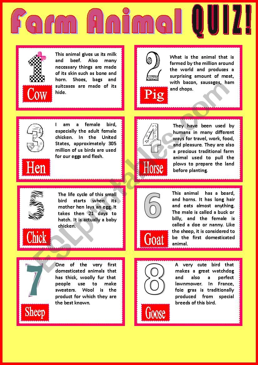 Farm Animal QUIZ Conversatio 860906 Farm Animal QUIZ Conversatio 860906