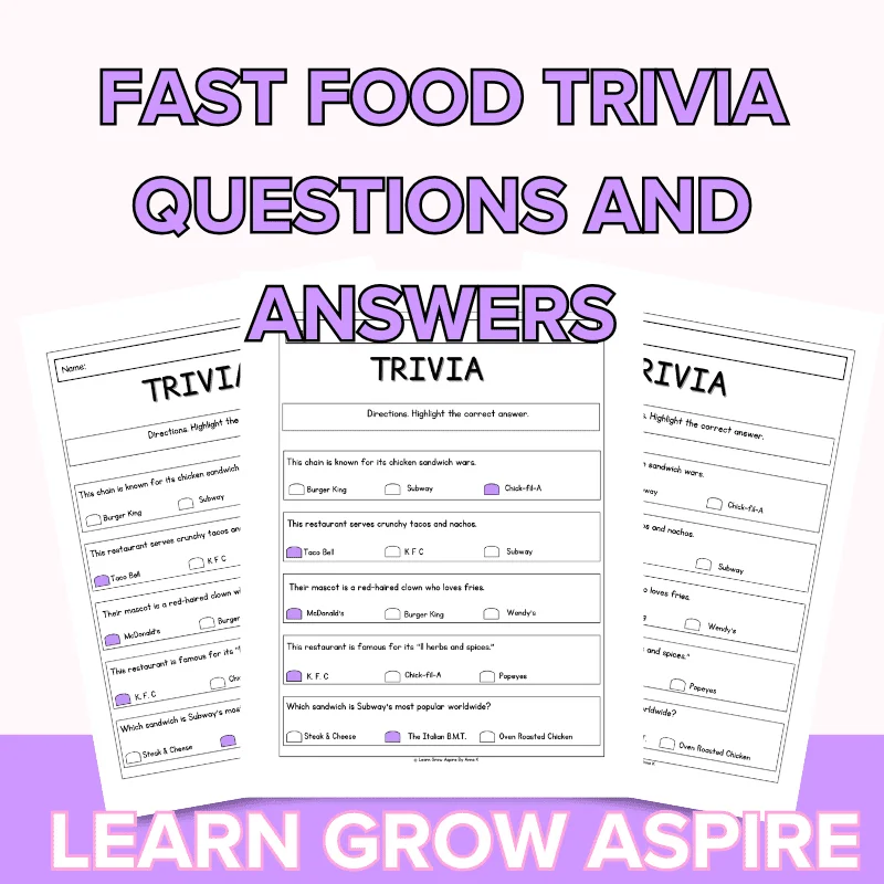 food trivia questions and answers australia