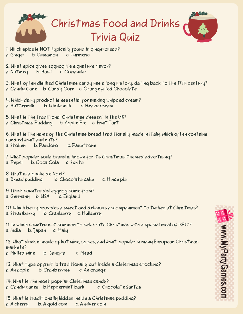 food trivia questions and answers