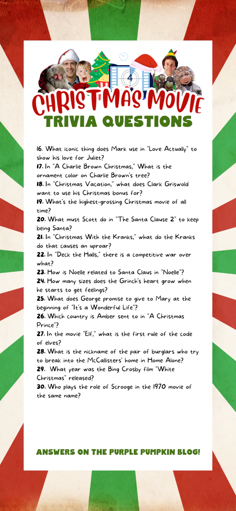 christmas movie trivia free printable