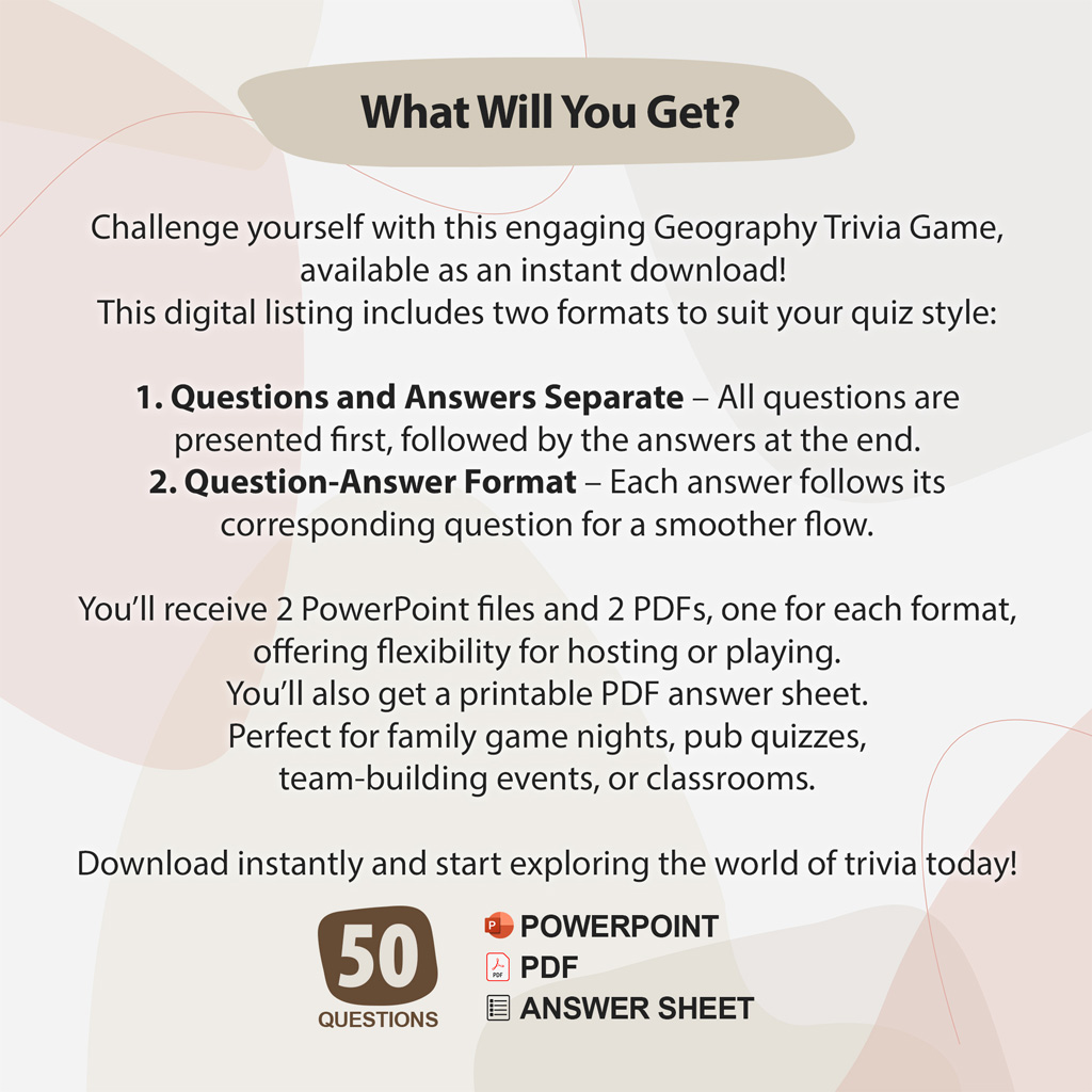 geography trivia with answers printable