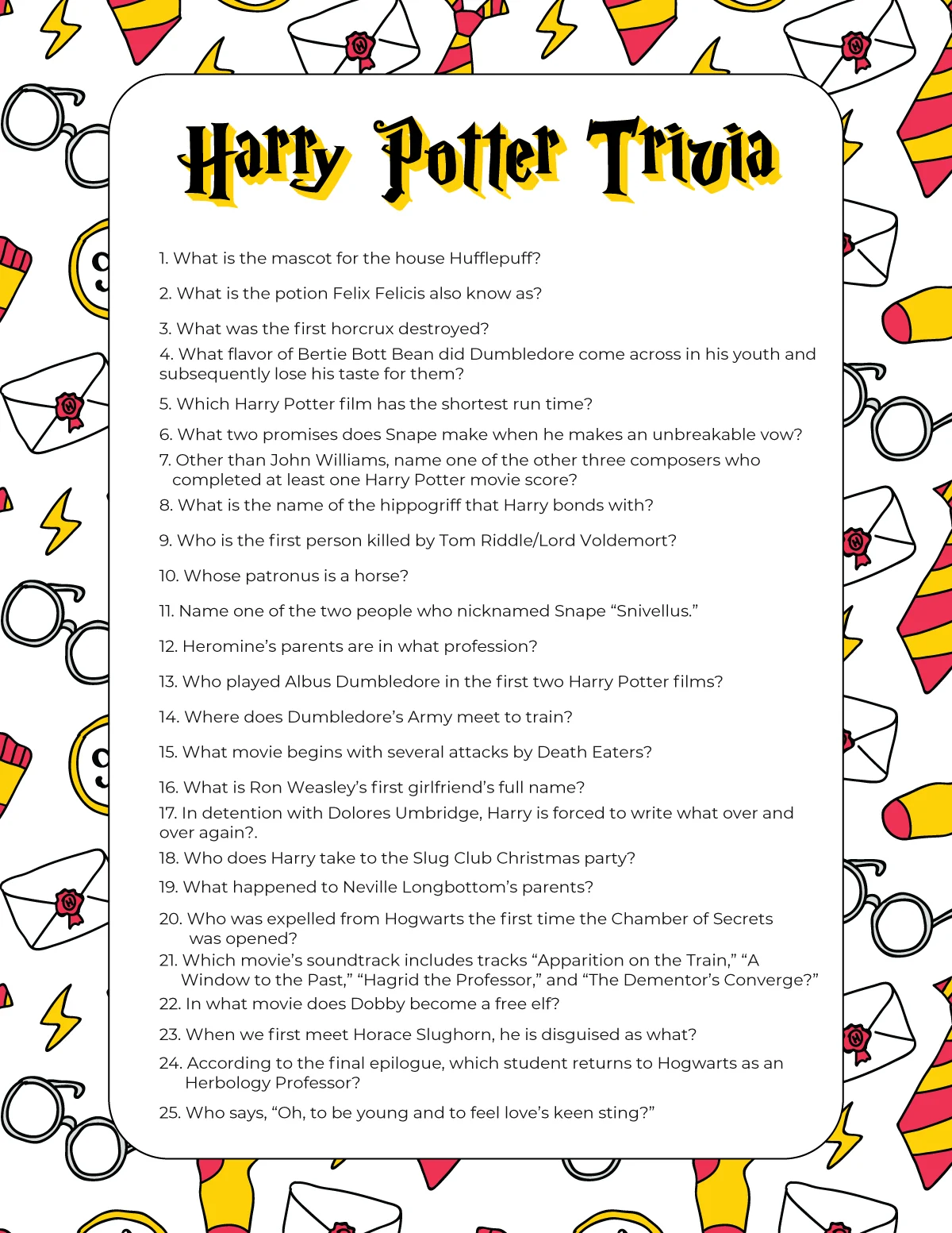 Harry Potter Trivia Questions