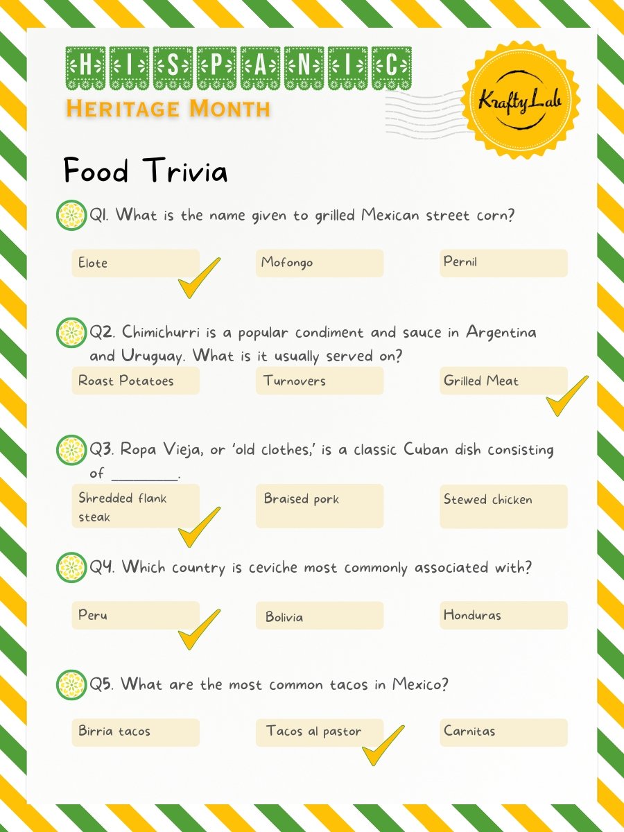 Hispanic Heritage Month Trivia Hispanic Heritage Month Trivia